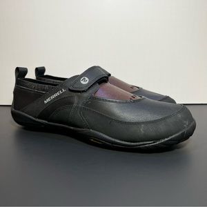 Womens Merrell Pure Leather Glove Black Barefoot Mary Jane Shoes / Size 10